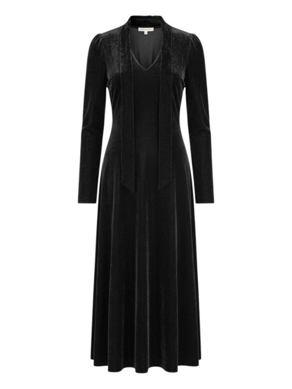 Banana Republic Womens Black V-Neck Tie-Neck Long-Sleeve Midi Dress 0 NWT